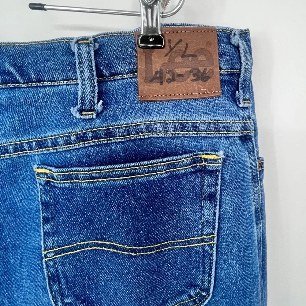Lee Regular Fit Jeans Mens 40x36 Blue Straight Leg Denim Pants IZS-E498-010
